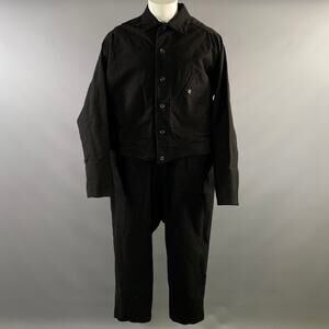 YOHJI YAMAMOTO Size S Black Cotton Long Sleeve Overalls